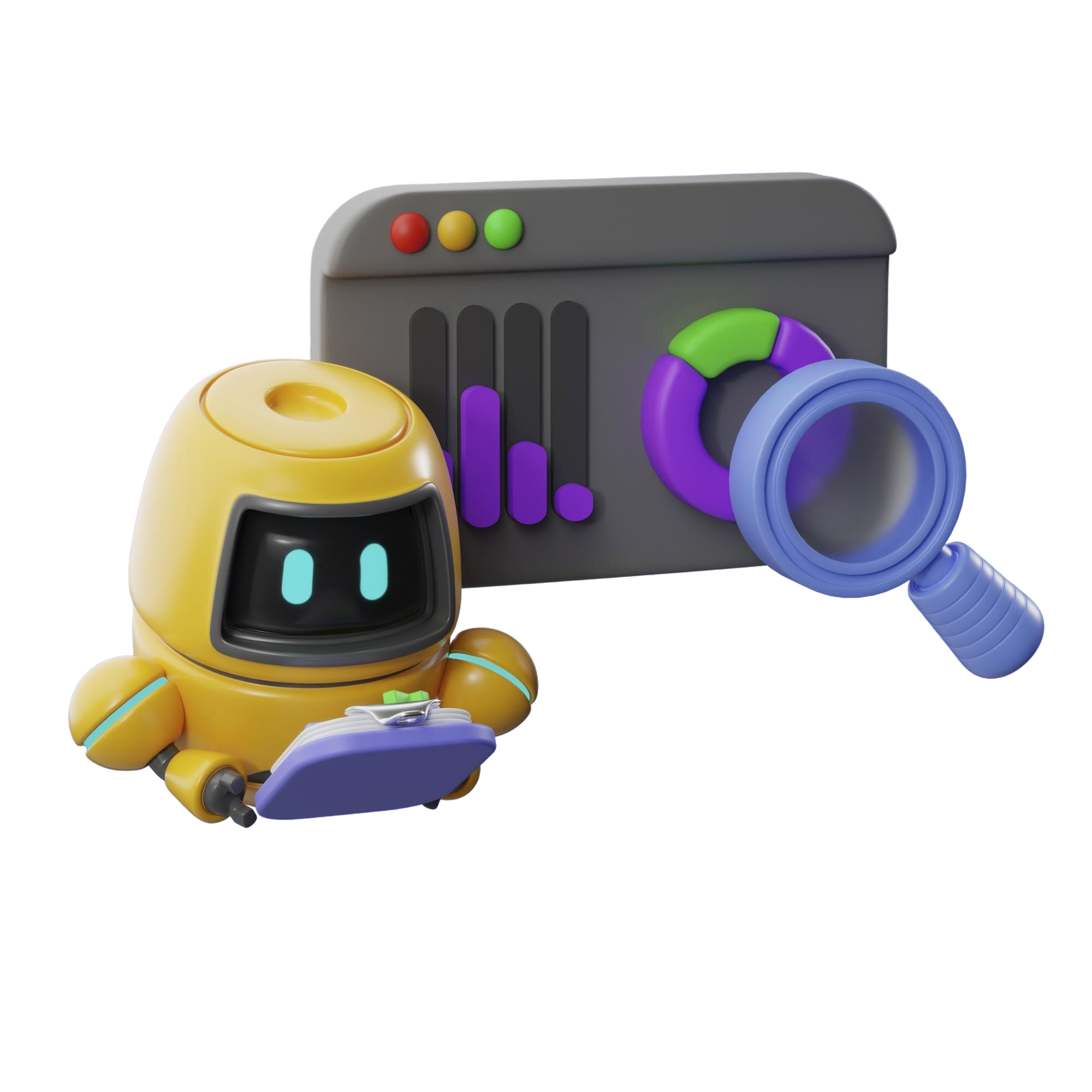 automated financial report 3d illustration